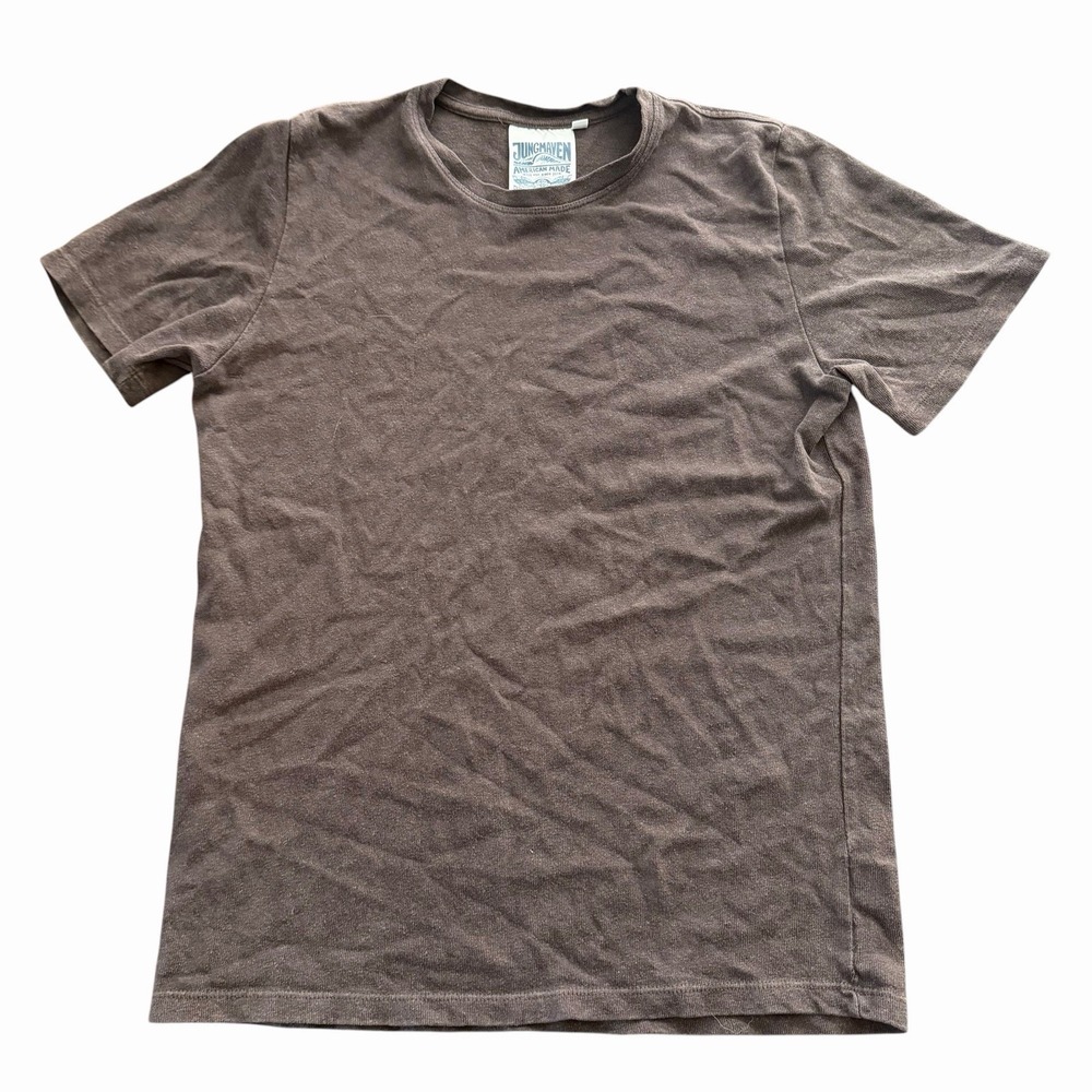 Jungmaven Men's Small Brown Hemp Cotton T-Shirt Short Sleeve Made in USA Casual